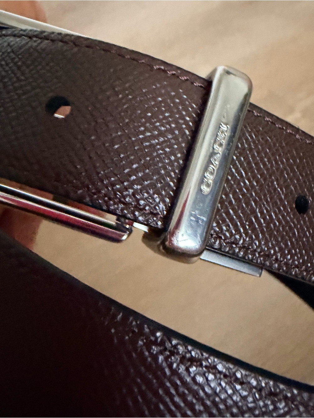 $198 Coach Reversible Signature Leather Belt F59116 Harness Buckle Cut-To-Size - Picture 3 of 10